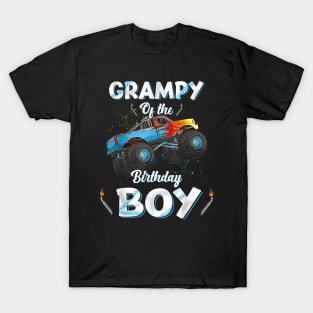 Grampy Of The Birthday Boy Monster Truck Bday Men Grandpa T-Shirt